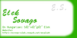elek sovago business card